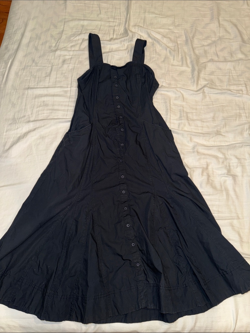 BDG Black Button-Front Maxi Sundress